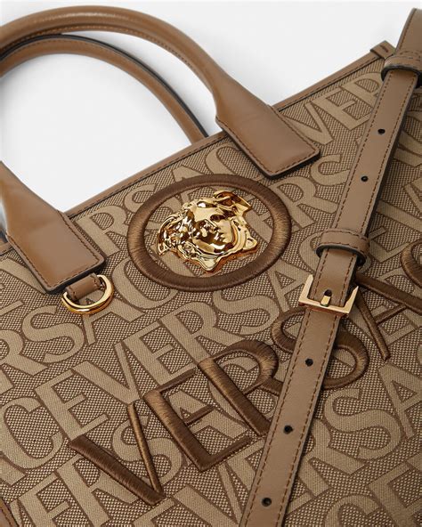 versace book bags|versace allover small tote bag.